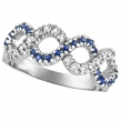 Sapphire and Diamond Swirl Ring
