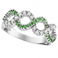 Picture of Tsavorite and Diamond Swirl Ring