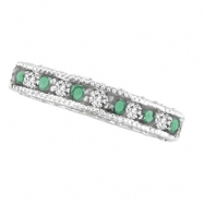 Picture of Emerald And Diamond Ring, 14K White Gold Stackable