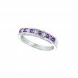 Pink Sapphire And Diamond Ring, 14K White Gold Stackable