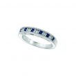 Sapphire And Diamond Ring, 14K White Gold Stackable
