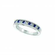 Picture of Sapphire And Diamond Ring, 14K White Gold Stackable