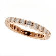 Pink gold eternity diamond ring