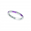 Round dia. & princess cut pink sapphire band