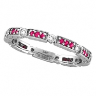 Picture of Diamond And Pink Sapphire Eternity Stack Ring Band