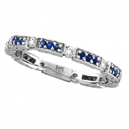 Picture of Diamond And Blue Sapphire Ring Band