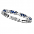 Diamond And Blue Sapphire Ring Band