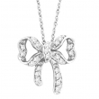 Diamond Bow Pendant Necklace