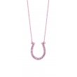 Diamond Horseshoe Pendant Necklace Pink Gold