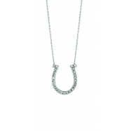 Picture of Diamond Horseshoe Pendant Necklace White Gold