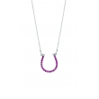 Pink Sapphire Horseshoe Pendant Necklace