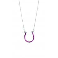 Picture of Pink Sapphire Horseshoe Pendant Necklace