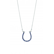 Picture of Sapphire Horseshoe Pendant Necklace