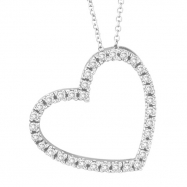 Picture of Diamond Heart Pendant Necklace White Gold