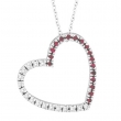 Diamond & Pink Sapphire Heart Pendant Necklace