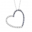 Diamond & Sapphire Heart Pendant Necklace