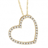 Picture of Diamond Heart Pendant Necklace Yellow Gold