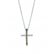 Champagne & white diamond cross necklace