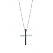 Picture of Black & white diamond cross necklace