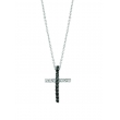 Black & white diamond cross necklace