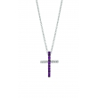 Pink sapphire & diamond cross necklace