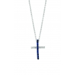 Sapphire & diamond cross necklace