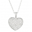 Diamond Puffed Heart Pendant Necklace