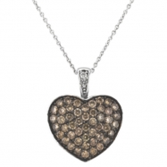 Picture of Champagne diamond large heart necklace