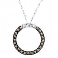 Picture of Champagne Diamond Circle Necklace Pendant