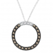Champagne Diamond Circle Necklace Pendant