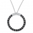 Black Diamond Circle Pendant Necklace