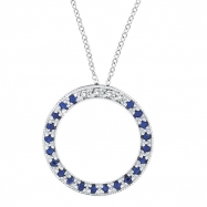 Picture of Diamond & Sapphire Circle Necklace