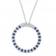 Diamond & Sapphire Circle Necklace
