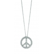 Diamond Peace Sign Pendant Necklace