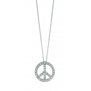 Picture of Diamond Peace Sign Pendant Necklace