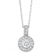 Picture of Bezel Diamond Pendant Neckalce