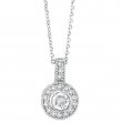 Bezel Diamond Pendant Neckalce
