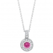 Pink Sapphire Bezel Diamond Pendant Necklace
