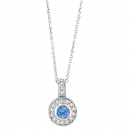 Picture of Tanzanite Bezel Diamond Pendant Necklace