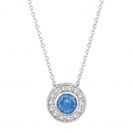 Picture of Tanzanite Bezel Diamond Pendant Necklace