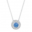 Tanzanite Bezel Diamond Pendant Necklace
