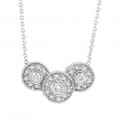 Bezel Diamond Chain Necklace White Gold