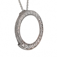 Picture of Diamond circle necklace, 6 different diamond sizes, ranging from 0.015 ct to 0.065 ct. 