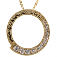 Picture of Diamond circle necklace, 6 different diamond sizes, ranging from 0.015 ct to 0.065 ct. 