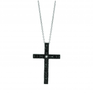Picture of Black & white diamond cross necklace