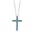 Blue & white diamond cross necklace