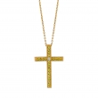 Yellow & white diamond cross necklace
