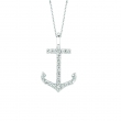 Diamond anchor necklace