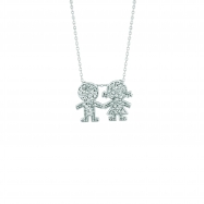 Picture of Diamond boy & girl necklace