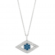 Diamond & sapphire eye necklace